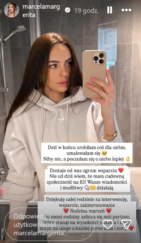 Marcela Leszczak dziękuje nowemu partnerowi